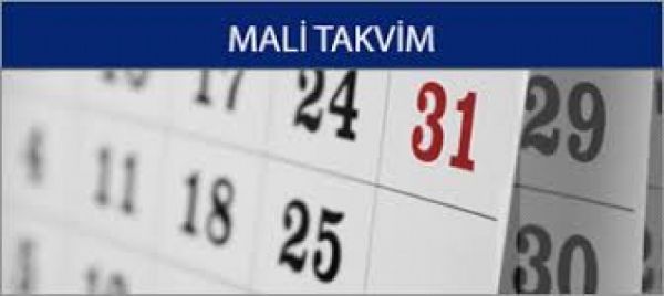 KASIM AYI MALİ TAKVİMİ
